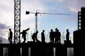 Large logistics warehouse with loading bays